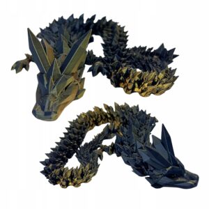 Figurka 3D smok kryształowy przegubowy długość 54 cm Mistic Tiger drukowana