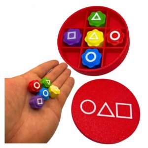 KOŚCI KOREAŃSKIEJ GRY GONGGI GONGI CONGGI SQUID GAME HACELE CIĘŻKIE RED BOX