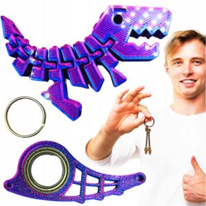 KEYRAMBIT KEYSPINNER + FLEXI REX MIDNIGHT TIKTOK BRELOK DO KLUCZY PREZENT