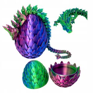 Kryształowy smok 39cm z jajem Trójkolorowy Figurka dekoracja Crystal dragon
