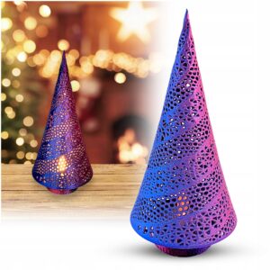 CHOINKA DEKORACYJNA ŚWIĄTECZNA LAMPKA LED DRZEWKO OZDOBNE FIOLETOWA 18 CM