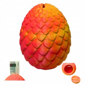 Skarbonka jajo smoka neon 14 cm fantasy dekoracja oryginalny prezent monety