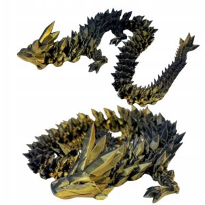 Smok kolekcjonerski 3D Mistic Tiger ruchomy figurka prezent 39 cm crystal