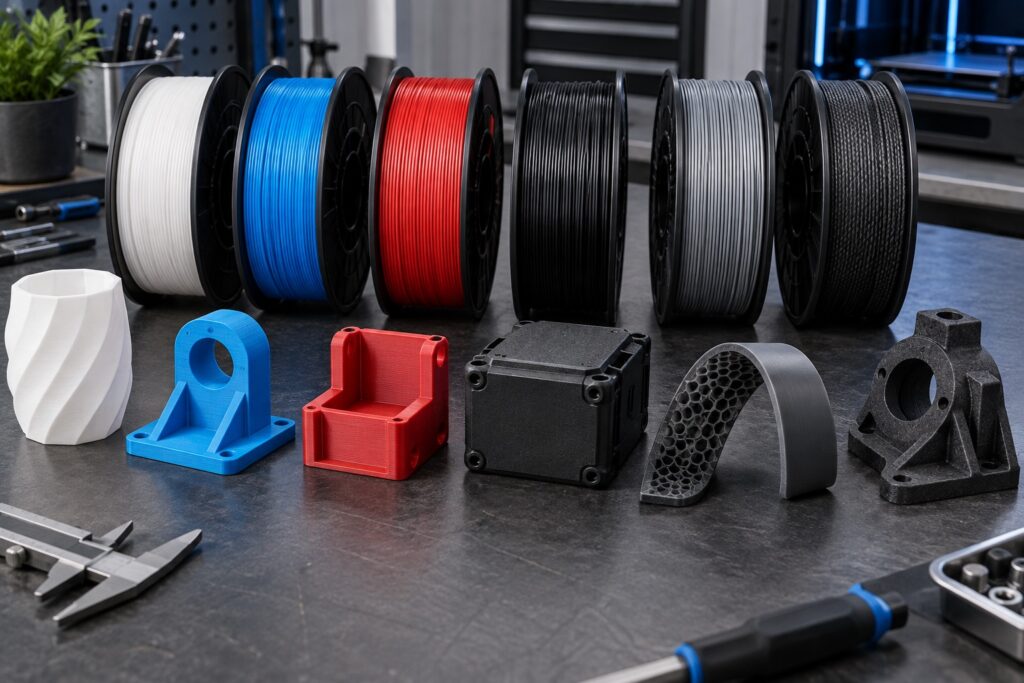 Materiały do druku 3D PLA PETG ABS ASA TPU i PA12CF