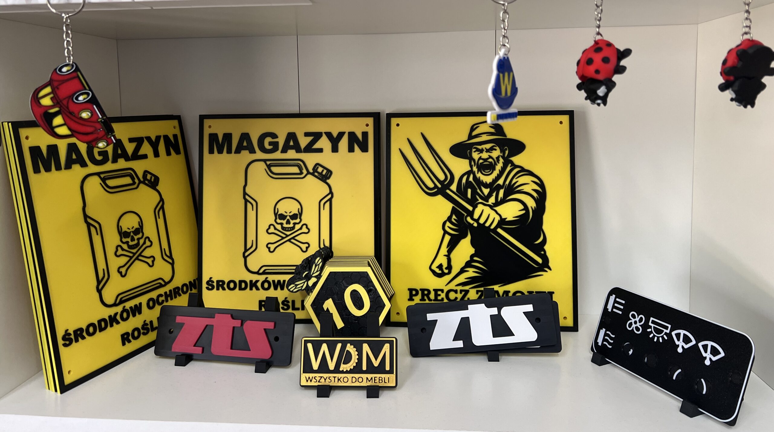 Przykładowe wydruki użytkowe i oznaczenia wykonane w AT3D w Zamościu